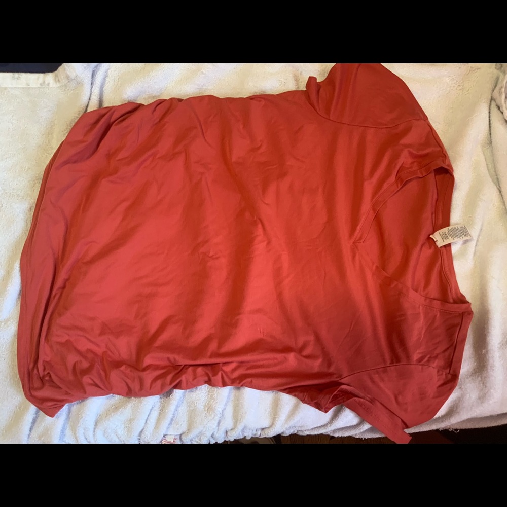 Maternity red orange top